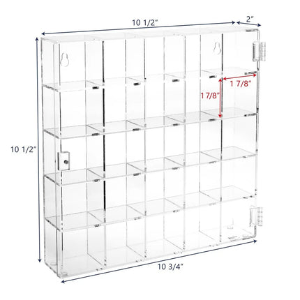 Wall-Mountable Display Case – 25 Compartments, Mirrored Back