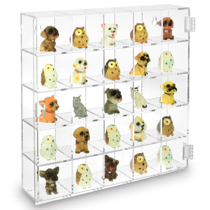 Wall-Mountable Display Case – 25 Compartments, Mirrored Back