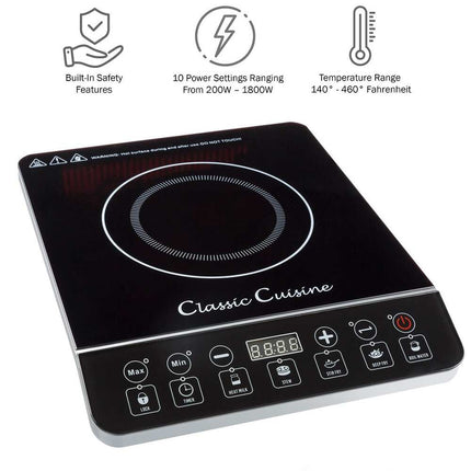 Portable Induction Cooktop, 1800W Electric Stove Top with Multiple Modes