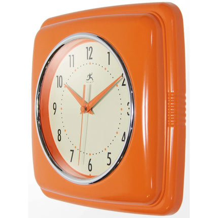 Infinity Instruments Retro 9.25" Square Wall Clock – Classic Design