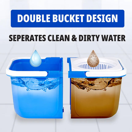 Insta Mop Spin Mop and Bucket with Wringer Washable Microfiber Head