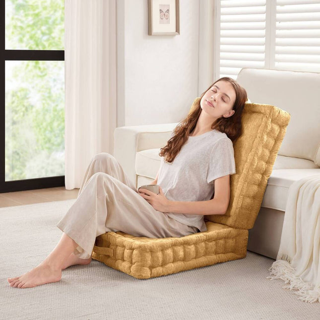Azza Poly Chenille Square Floor Pillow Cushion for Cozy Seating Comfort
