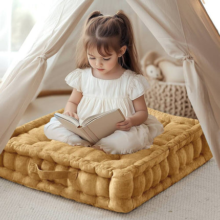 Azza Poly Chenille Square Floor Pillow Cushion for Cozy Seating Comfort
