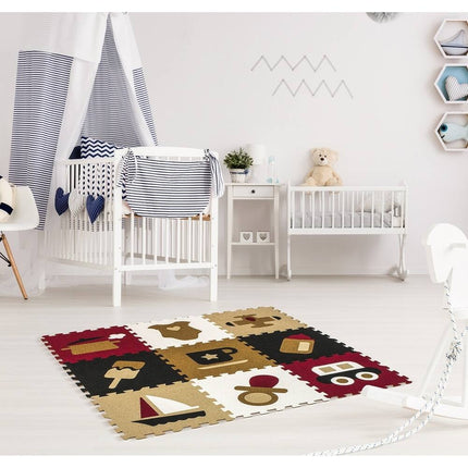 Matney Kids Playroom Interlocking Foam Puzzle Mat 9 Tiles Soft Floor Carpet