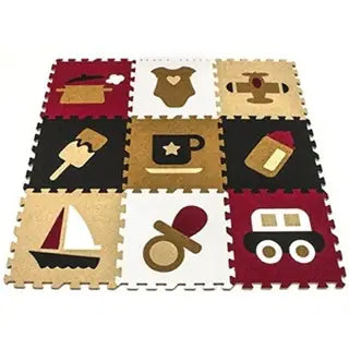 Matney Kids Playroom Interlocking Foam Puzzle Mat 9 Tiles Soft Floor Carpet