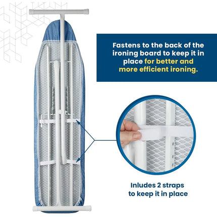 Heat Resistant Ironing Board Cover 54x15 Elastic Edge Straps Silicone