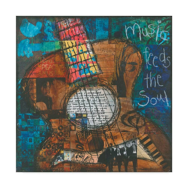 Jennifer McCully ‘Music Feeds The Soul – Guitar’ Canvas Art, Multi-Color