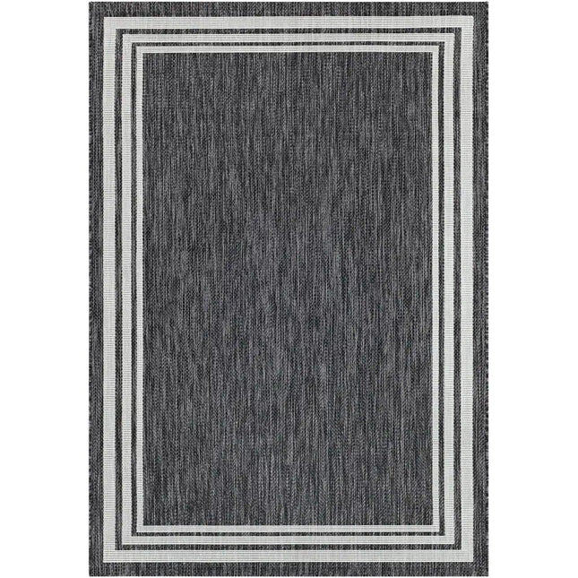 Jeremie Indoor Outdoor Border Area Rug Durable Patio Floor Carpet Mat