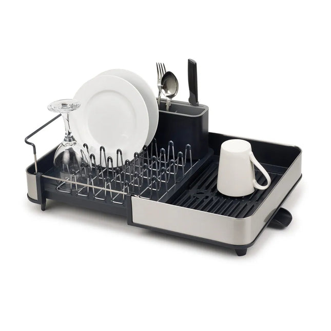 Extend Steel Dish Rack Durable Kitchen Dish Drying Rack with Drain Board