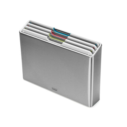 4 Piece Cutting Board Set Folio Steel Kitchen Chopping Boards with Case