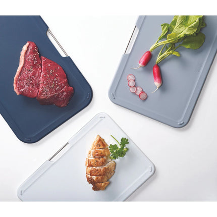 3 Piece Cutting Board Set with Stand Nest Kitchen Prep Chopping Boards