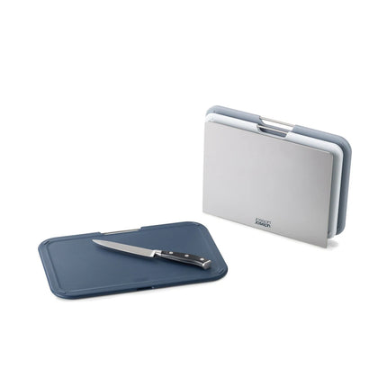 3 Piece Cutting Board Set with Stand Nest Kitchen Prep Chopping Boards