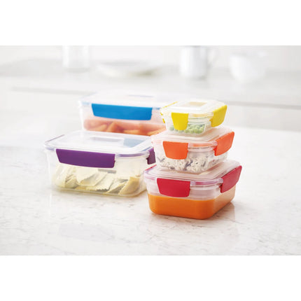 Nest Lock 10-Piece Food Storage Container Set BPA Free Kitchen Organizer