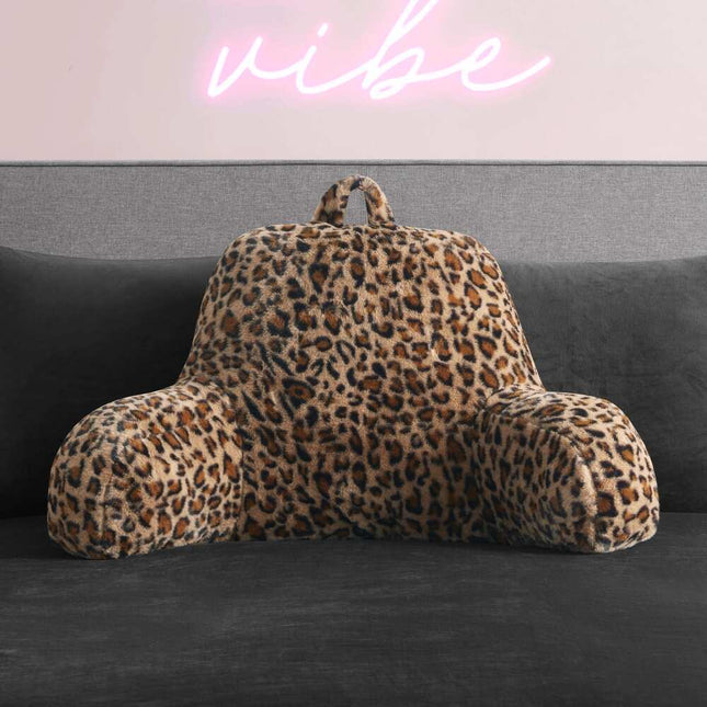 Leopard Print Backrest Pillow 30x17x17 Inch Support Cushion for Bed Sofa and Lounge
