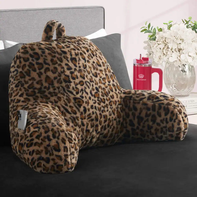 Leopard Print Backrest Pillow 30x17x17 Inch Support Cushion for Bed Sofa and Lounge