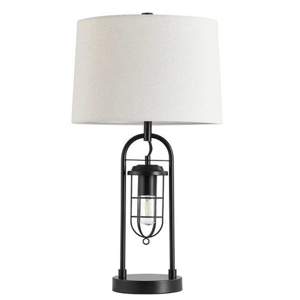 26-Inch Farmhouse Table Lamp with USB Ports Night Light Bedside Desk Lamp 1-Pack