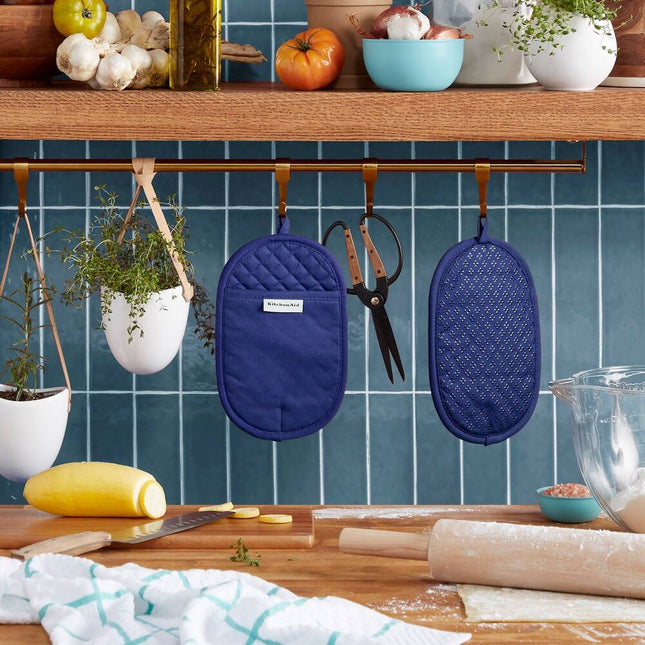 2 Pack Asteroid Pot Holders Charcoal Grey Heat Resistant Oven Mitt Set