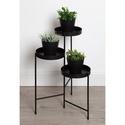 3-Tier Finn Metal Plant Stand, Modern Design 16x21x30 for Home and Garden Plants