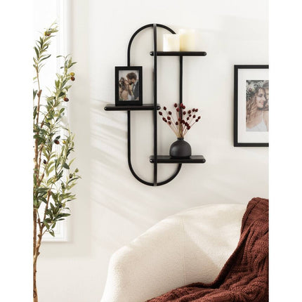 Ramos Wood and Metal Accent Shelf 18x6x30 Wall Mounted Display Shelf