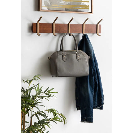5 Hook Wall Shelf Rossmore Modern Coat Rack Entryway Storage Organizer