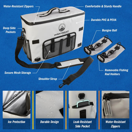 Wakeman Outdoors 18L Seat Back Fishing Cooler Bag Insulated Water Resistant