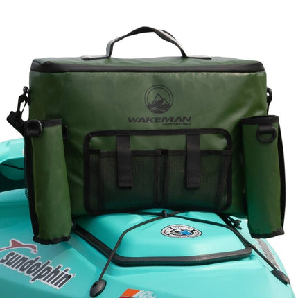 Wakeman Outdoors 18L Kayak Cooler Seat Back Fishing Insulated Water Resistant Bag Green
