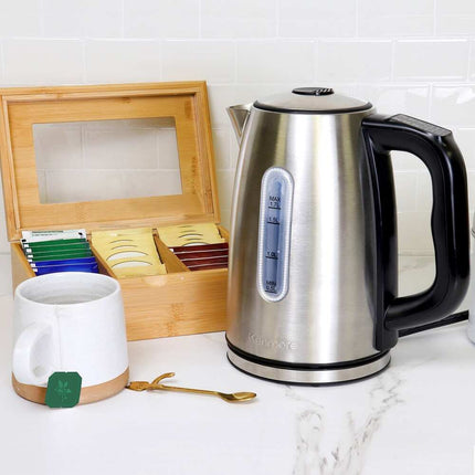 1.7L Cordless Electric Tea Kettle with 6 Temperature Presets Fast Boil Black