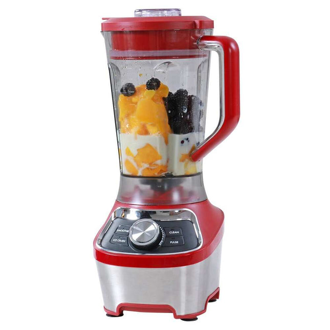 64 oz Stand Blender 1200W Smoothie & Ice Crush Modes Red Countertop Blender