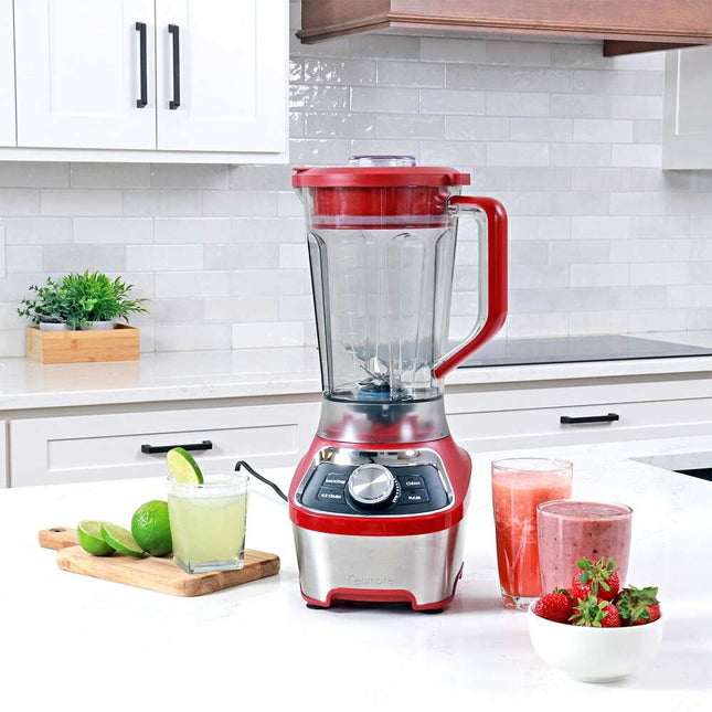 64 oz Stand Blender 1200W Smoothie & Ice Crush Modes Red Countertop Blender