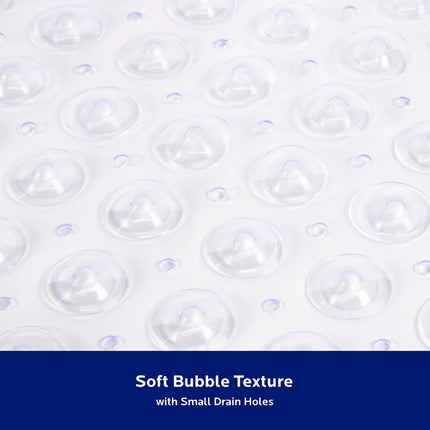 Microban Protected Bubble Bath Mat Non Slip 26.75 x 14.5 Inch