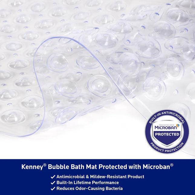 Microban Protected Bubble Bath Mat Non Slip 26.75 x 14.5 Inch