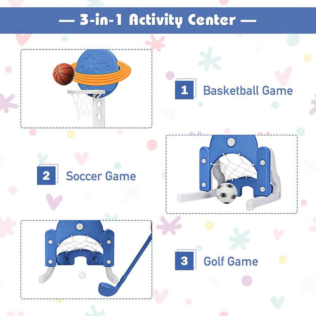 Kids 3-in-1 Sports Center – Basketball, Soccer & Active Fun