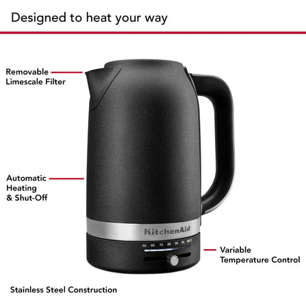 1.7 Liter Electric Kettle with Auto Shut-Off and Boil Dry Protection