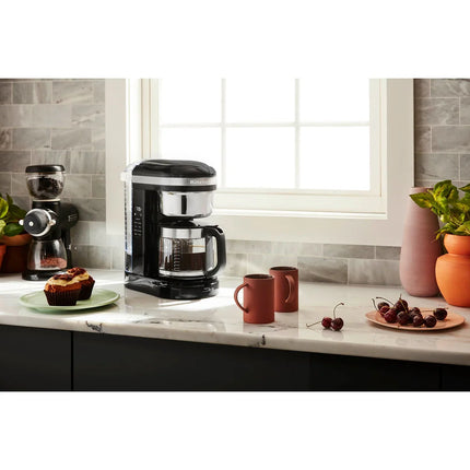 Onyx Black 12-Cup Coffee Maker with Programmable Warming Plate