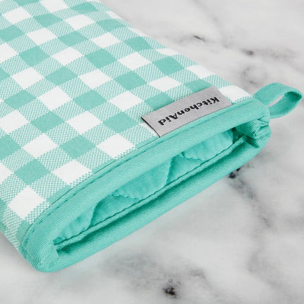 2 Pack Gingham Oven Mitts 7x13 Heat Resistant Cooking Baking Gloves