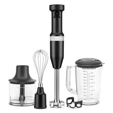 Variable Speed Hand Immersion Blender with Whisk Chopper Blending Jar Set