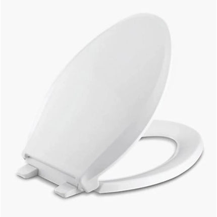 Slow-Close Toilet Seat – Elongated White Plastic by Cachet
