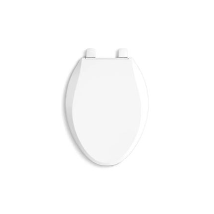 Slow-Close Toilet Seat – Elongated White Plastic by Cachet