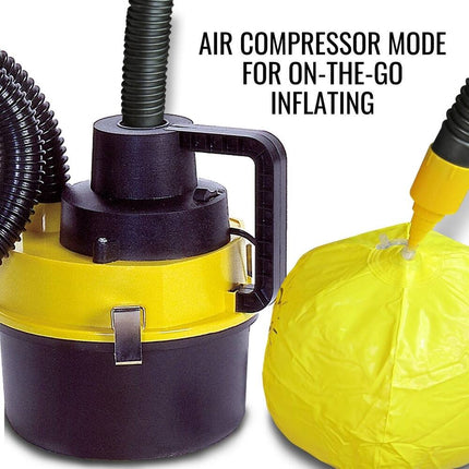 12V Canister Vacuum Wet Dry Cleaner with Inflator and 4 Nozzle Set