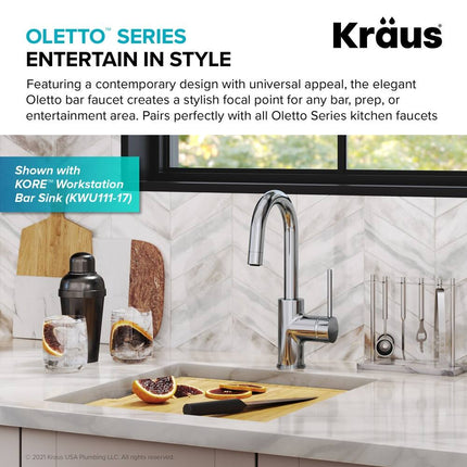 Oletto Single Handle 1-Hole Kitchen Bar Faucet with Modern Design