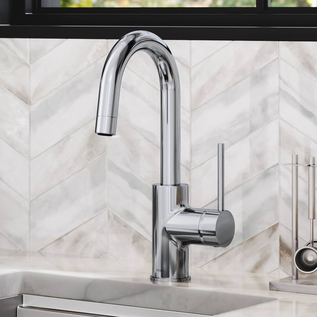 Oletto Single Handle 1-Hole Kitchen Bar Faucet with Modern Design