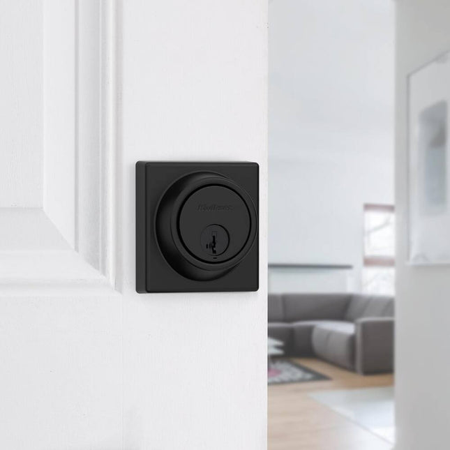 817 Matte Black Front Door Deadbolt Security Lock Square Design