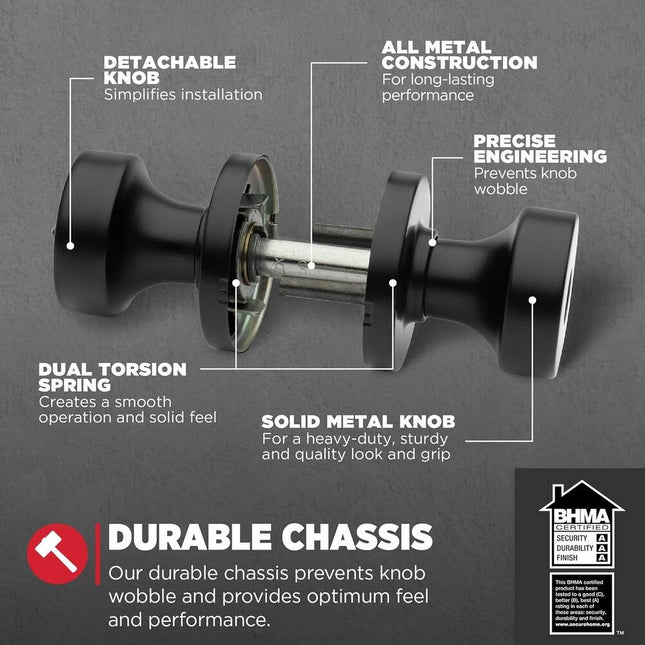 Pismo Modern Entry Door Knob with Lock and Key