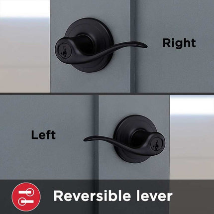 Tustin Entry Door Handle with Lock and Key, Secure Front Door Lever
