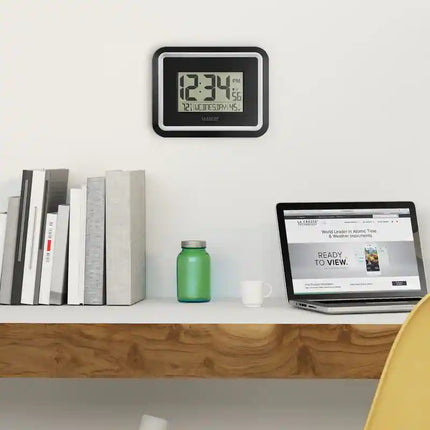 La Crosse Technology BBB84022 Atomic Digital Wall Clock, Temperature & Humidity