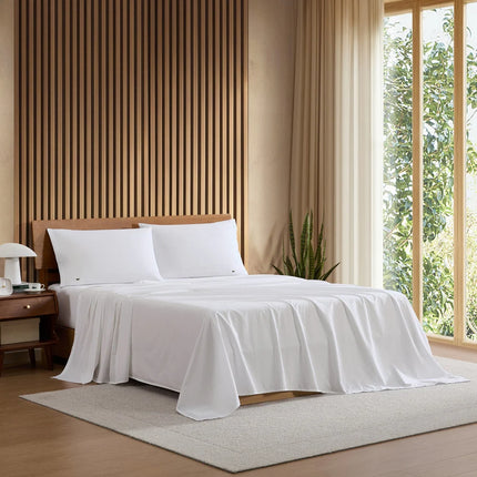 Percale 100% Cotton 4-Piece Sheet Set – Crisp Solid Bedding