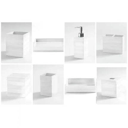 Cabana White Bath Accessory Collection for Modern Bathroom Organization
