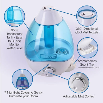 Ultrasonic Cool Mist Humidifier – Quiet Air Moisture for Home & Bedroom