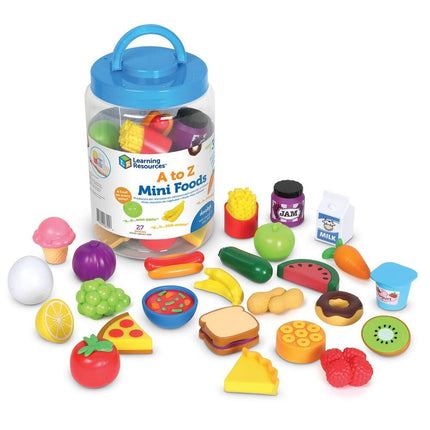 A to Z Mini Foods Multi Pack Pretend Play Food Educational Toy Set