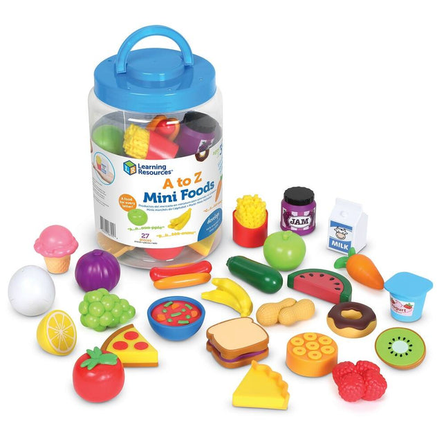 A to Z Mini Foods Multi Pack Pretend Play Food Educational Toy Set
